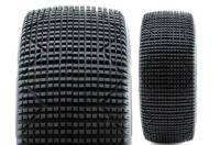 Tires - 1/8 Buggy - mounted - White wheels - 17mm Hex - TRIGON v3 BUGGY S2 (SOFT)