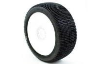 Tires - 1/8 Buggy - mounted - White wheels - 17mm Hex - ADDICTIVE v2 BUGGY S1 (SUPER SOFT)