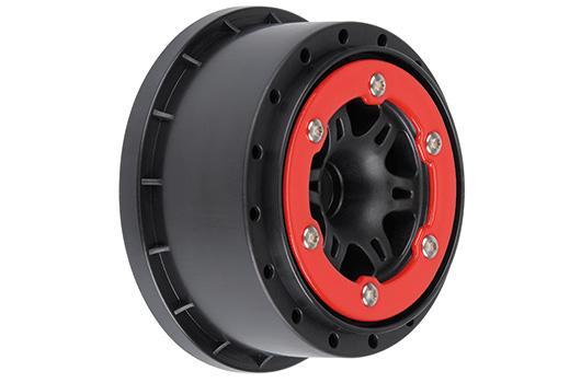 Pro-Line - PRO271404 - Wheels - 1/10 Short Course - Front - 2.2"/3.0" - Split Six - Bead-Loc - Red/Black - for Traxxas Slash (2 pcs)