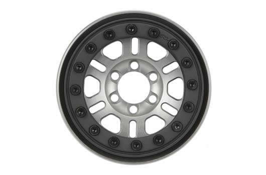 Pro-Line - PRO276400 - Wheels - 1/10 Crawler - 1.9" - Pro-Forge FaultLine - Bead-Loc - Clear Anodized Aluminum/Black (2 pcs)