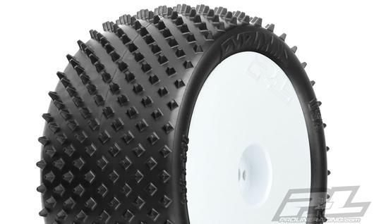 Pro-Line - PRO826713 - Reifen - 1/10 Buggy - hinten - montiert - Weiss Felgen - 2.2" - Pyramid Z3 (medium carpet) (2 Stk.)