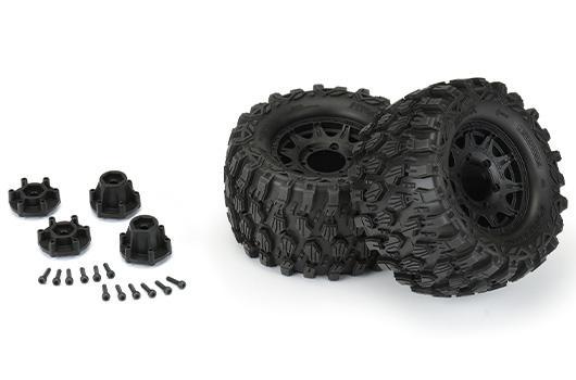 Pneus - 1/10 Truck - 2.8" - montés - Jantes Raid Noir - Removable - Hyrax 2.8" (2 pces) - pour Traxxas Stampede 2wd & 4wd