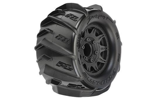 Pro-Line - PRO1019310 - Pneus - 1/10 Truck - 2.8" - montés - Jantes Raid Noir - Removable - Dumont 2.8" (2 pces) - pour Traxxas Stampede 2wd & 4wd