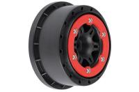 Wheels - 1/10 Short Course - 2.2"/3.0" - Bead-Loc - Split Six - Red/Black - for Slash Rear, Slash 4x4 F/R and HPI Blitz F/R (2 pcs)