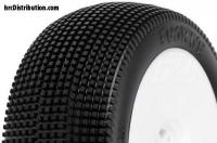 Tires - 1/8 Buggy - mounted - Light Velocity White wheels - 17mm Hex - Fugitive X3 (soft) (2 pcs)