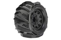 Tires - 1/10 Truck - 2.8" - mounted - Raid Black 6x30 Wheels - Removable Hex - Dumont 2.8" (2 pcs) - for Traxxas Stampede 2wd & 4wd