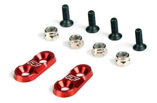 Protoform - PRM605400 - Option Part - Protoform Aluminium Wing Mounts - Red (2 pcs)