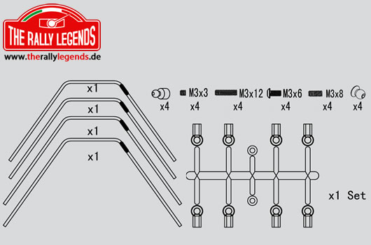 Rally Legends - EZRL2308 - Ersatzteil - Rally Legends - Stabilisator kit (1.4/1.6mm)