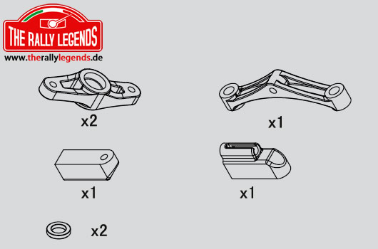 Rally Legends - EZRL2206 - Spare Part - Rally Legends - Steering Track and Servo Mount Set