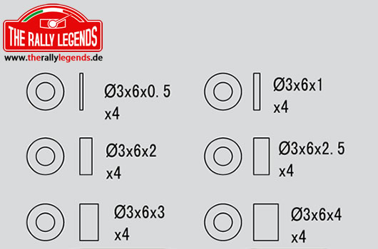 Rally Legends - EZRL2303 - Spare Part - Rally Legends - Aluminium Spacer Set