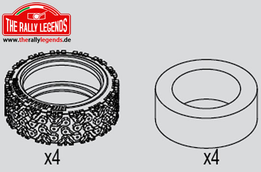 Rally Legends - EZRL3004 - Gomme - 1/10 Rally (4 pzi)