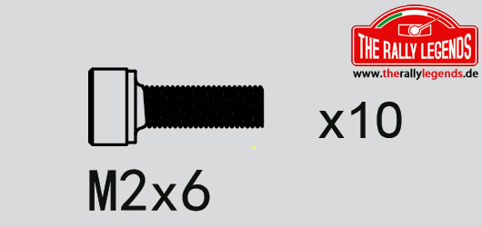 Rally Legends - EZRL2268 - Screws - Cap Head - Hex (Allen) - M2 x  6mm (10 pcs)