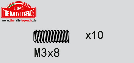 Rally Legends - EZRL2275 - Grub Screws - M3 x 8mm (10 pcs)