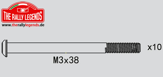 Rally Legends - EZRL2279 - Screws - Button Head - M3 x 38mm (10 pcs)