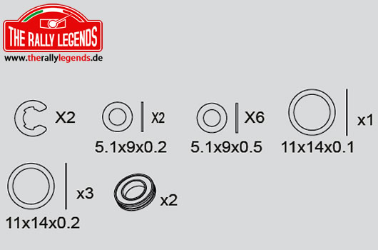 Rally Legends - EZRL2364 - Spare Part - Rally Legends - Hardware for Gear Differential Set