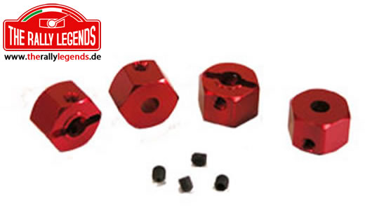 Rally Legends - EZRL2395 - Spare Part - Rally Legends - Red Hex Adapters - Wider (4 pcs)