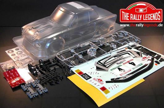 Rally Legends - EZRL2410 - Carrosserie - 1/10 Rally - Scale - Transparente - Fiat 124 avec autocollants et accessoires