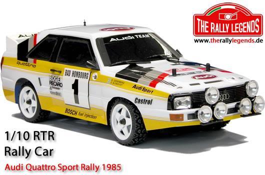 Rally Legends - EZRL006 - Car - 1/10 Electric - 4WD Rally - ARTR - Waterproof ESC - Audi Quattro Sport Rally 1985 - PAINTED Body