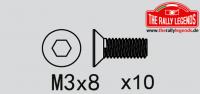 Schrauben - Senkkopf - M3 x  8mm (10 pcs)