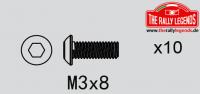 Screws - Button Head - M3 x 8mm (10 pcs)