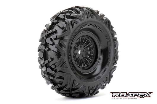 Roapex - RXR6001-B - Reifen - 1/10 Crawler - montiert - 1.9" - Schwarz Felgen - 12mm Hex - Booster (2 Stk.)