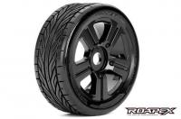 Tires - 1/8 Buggy - mounted - Black wheels - 17mm Hex - Trigger (2 pcs)