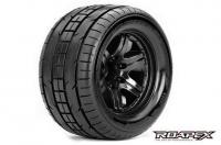 Tires - 1/10 Monster Truck - mounted - 0 offset - Black wheels - 12mm Hex - Trigger (2 pcs)