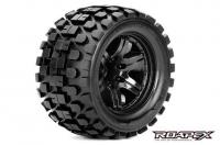 Pneus - 1/10 Monster Truck - montés - 1/2 offset - Jantes noires - 12mm Hex - Rhythm (2 pces)