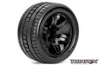 Tires - 1/10 Stadium Truck - mounted - 0 offset - Black wheels - 12mm Hex - Trigger (2 pcs)