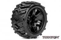 Tires - 1/10 Stadium Truck - mounted - 1/2 offset - Black wheels - 12mm Hex - Morph (2 pcs)