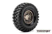 Tires - 1/10 Crawler - mounted - 1.9" - Chrome Black wheels - 12mm Hex - Booster (2 pcs)