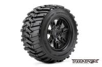 Gomme - 1/8 Monster Truck - montato - 0 offset - Cerchi Neri - 17mm Hex - Morph (2 pzi)