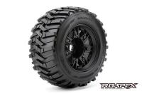 Gomme - 1/8 Monster Truck - montato - 1/2 offset - Cerchi Neri - 17mm Hex - Morph (2 pzi)