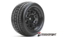 Tires - 1/5 Truck - mounted - Belted - Black wheel - 24mm hex - Trigger (compatible with Kraton 8S) (2pcs)