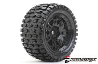 Tires - 1/5 Truck - mounted - Belted - Black wheel - mounted - 24mm hex - Tracker (compatible with X - Maxx) (2pcs)