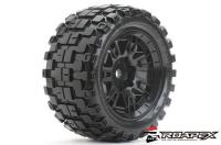 Tires - 1/5 Truck - mounted - Belted - Black wheel - mounted - 24mm hex - RHYTHM (compatible with X-Maxx) (2pcs)