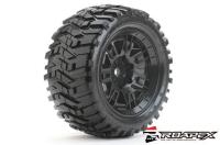 Tires - 1/5 Truck - mounted - Belted - Black wheel - mounted - 24mm hex - Morph (compatible with X-Maxx) (2pcs)