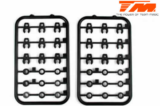 Team Magic - TM502287 - Ersatzteil - G4JS/JR/D - Einstellclipse und Scheiben für Nachlauf Satz