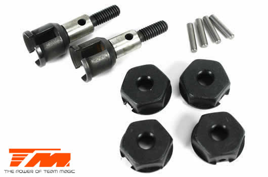 Team Magic - TM502304 - Spare Part - G4 - Wheel Axle (2 pcs) and Hex Adapter (4 pcs)