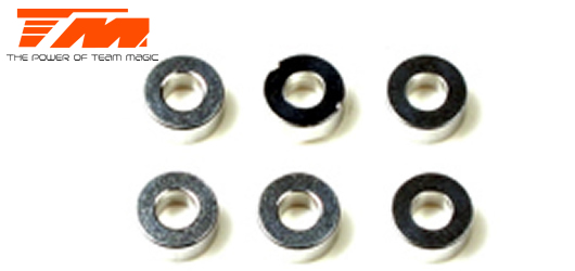 Team Magic - TM503126 - Washers - 3.1 x 6.5 x 3mm Aluminum (6 pcs)