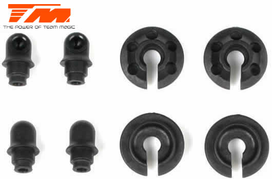 Team Magic - TM503180 - Spare Part - E4 - Shock Spring Cup and Ballcup (4 pcs)