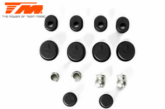 Pièce détachée - M8JS/JR - Inserts Nylon de supports d'axes de suspension et entretoises Set