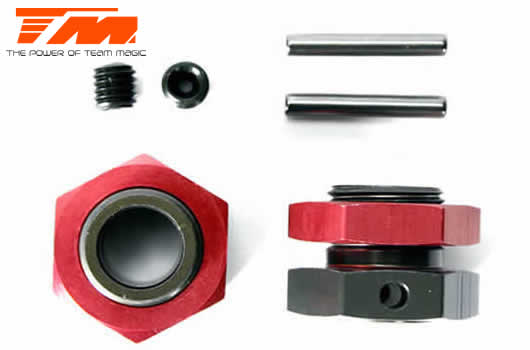 Pièce détachée - M8JS/JR - Aluminium 7075 - Hexagone de roue, goupille et écrou (2 pces)