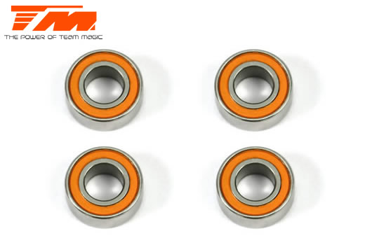 Team Magic - TM150612R - Ball Bearings - metric - 6x12x4mm Rubber sealed Orange (4 pcs)