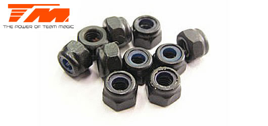 Team Magic - TM111007ST - Nuts - M3 nyloc - Steel (10 pcs)