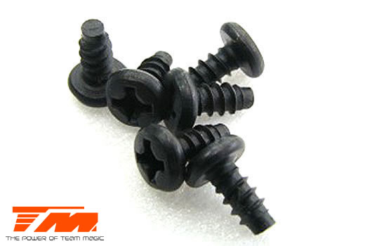 Team Magic - TM116308RCR - Screws - Button Head - Self Tapping - 3 x 8mm (6 pcs)