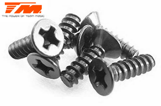 Team Magic - TM116310CR - Screws - Flat Head - Self Tapping - 3 x 10mm (6 pcs)