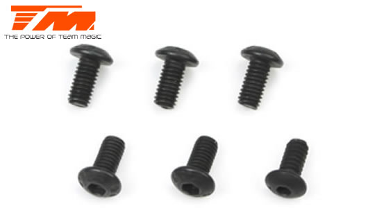 Team Magic - TM126306BU - Screws - Button Head - Hex (Allen) - M3 x 6mm (6 pcs)