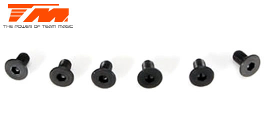 Team Magic - TM126306CR - Screws - Flat Head - M3 x 6mm (6 pcs)