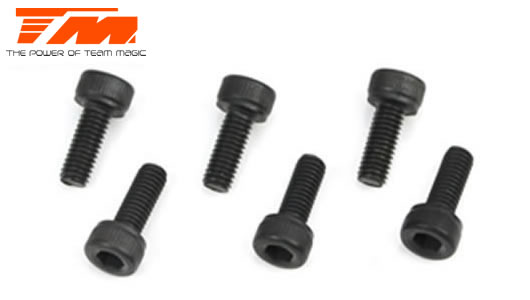 Team Magic - TM126308C - Screws - Cap Head - Hex (Allen) - M3 x  8mm (6 pcs)